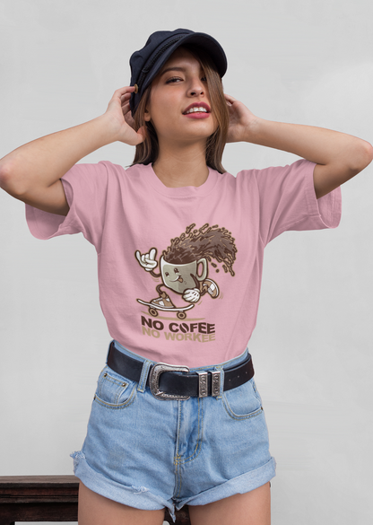No Cofee No workee Front  - Unisex Erwachsenen Bio Baumwolle Kurzarm Shirt Creator T-Shirt 2.0 ST/ST SH