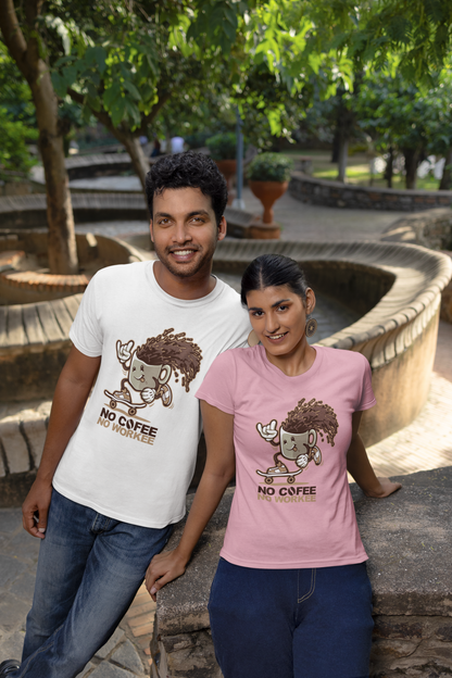 No Cofee No workee Front  - Unisex Erwachsenen Bio Baumwolle Kurzarm Shirt Creator T-Shirt 2.0 ST/ST SH