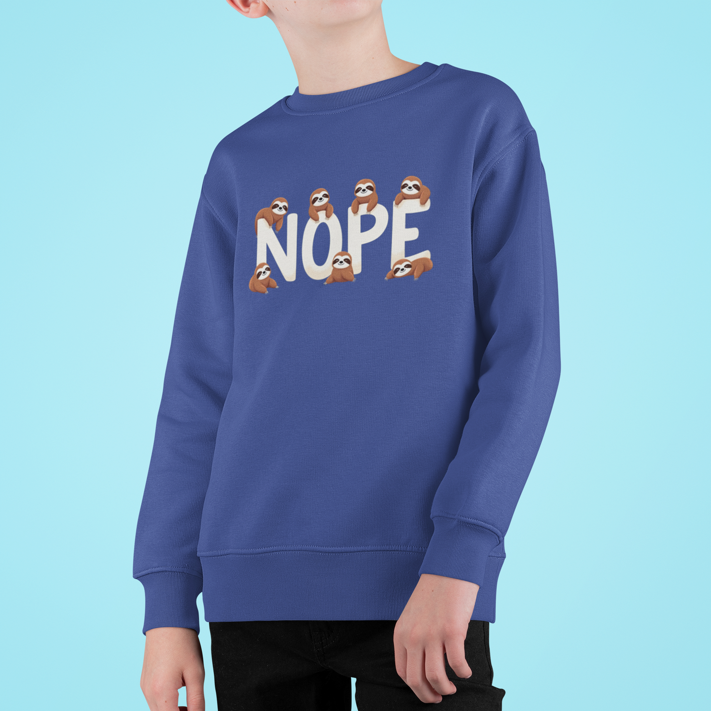 Kinder Pullover Sweatshirt Bio Baumwolle Hochwertig - Nope Faultiere - Mini Changer Sweatshirt 2.0 ST/ST SH