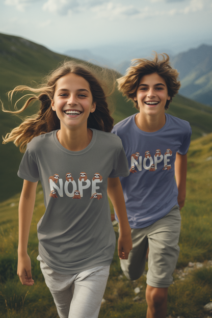 Nope Faultier - Kinder T-Shirt Kurzarm-Shirt Bio Baumwolle Hochwertig Langlebig - Mini Creator T-Shirt 2.0 ST/ST SH