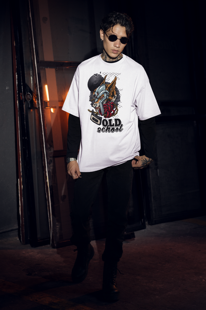 OLD SCHOLL WOLF Streetwear Frontprint - Freestyler Bio Oversized Unisex T-Shirt Erwachsenen SH