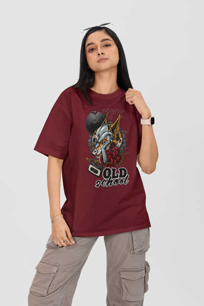 OLD SCHOLL WOLF Streetwear Frontprint - Freestyler Bio Oversized Unisex T-Shirt Erwachsenen SH
