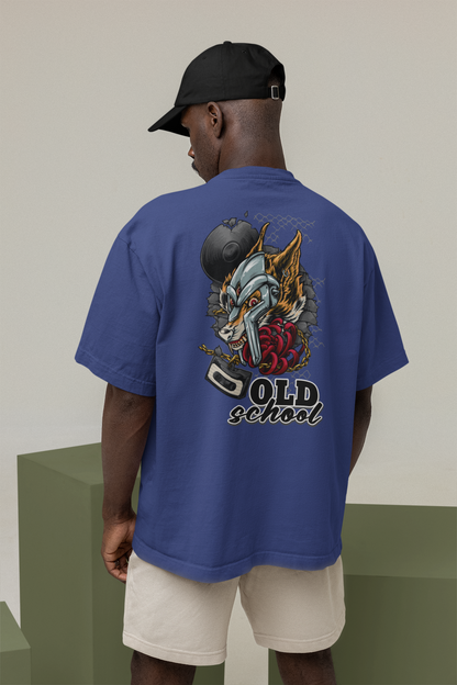 OLD SCHOOL WOLF Streetwear Backprint - Freestyler Bio Oversized Unisex T-Shirt Erwachsenen SH