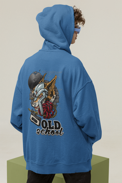 Sudadera unisex extragrande orgánica Slammer con estampado de lobo de la vieja escuela para adultos SH - Sudadera unisex extragrande orgánica 2.0