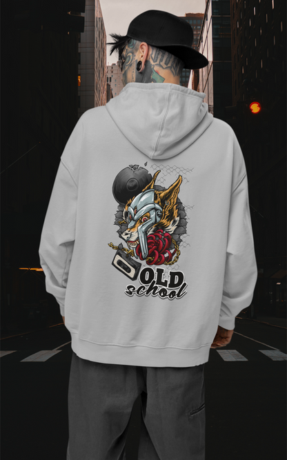 Sudadera unisex extragrande orgánica Slammer con estampado de lobo de la vieja escuela para adultos SH - Sudadera unisex extragrande orgánica 2.0