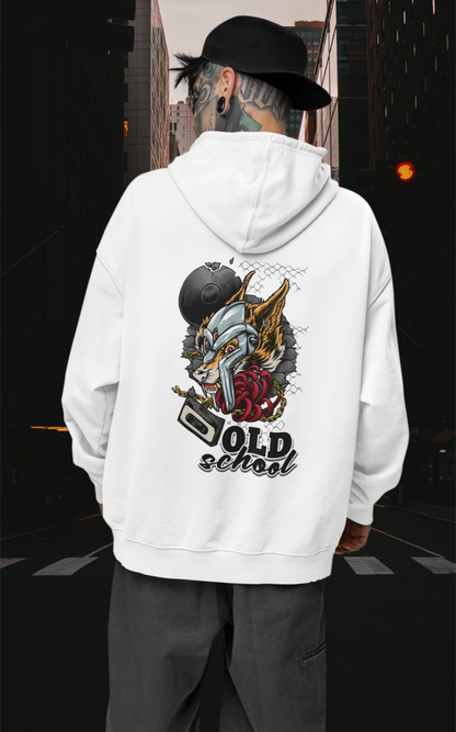 Sudadera unisex extragrande orgánica Slammer con estampado de lobo de la vieja escuela para adultos SH - Sudadera unisex extragrande orgánica 2.0