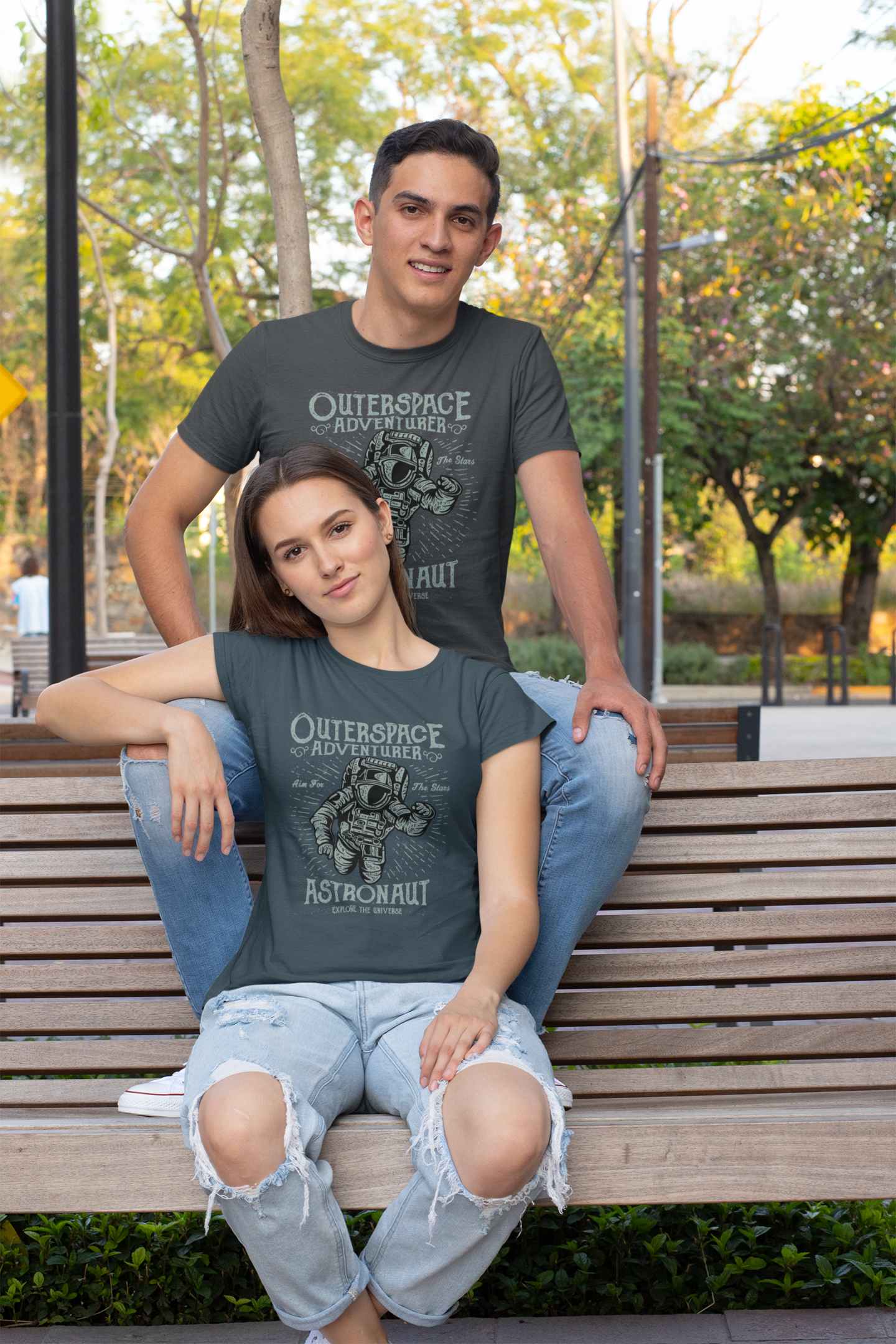 Aventurero espacial astronauta - Camiseta unisex de manga corta de algodón orgánico para adultos Creator T-Shirt 2.0 ST/ST SH