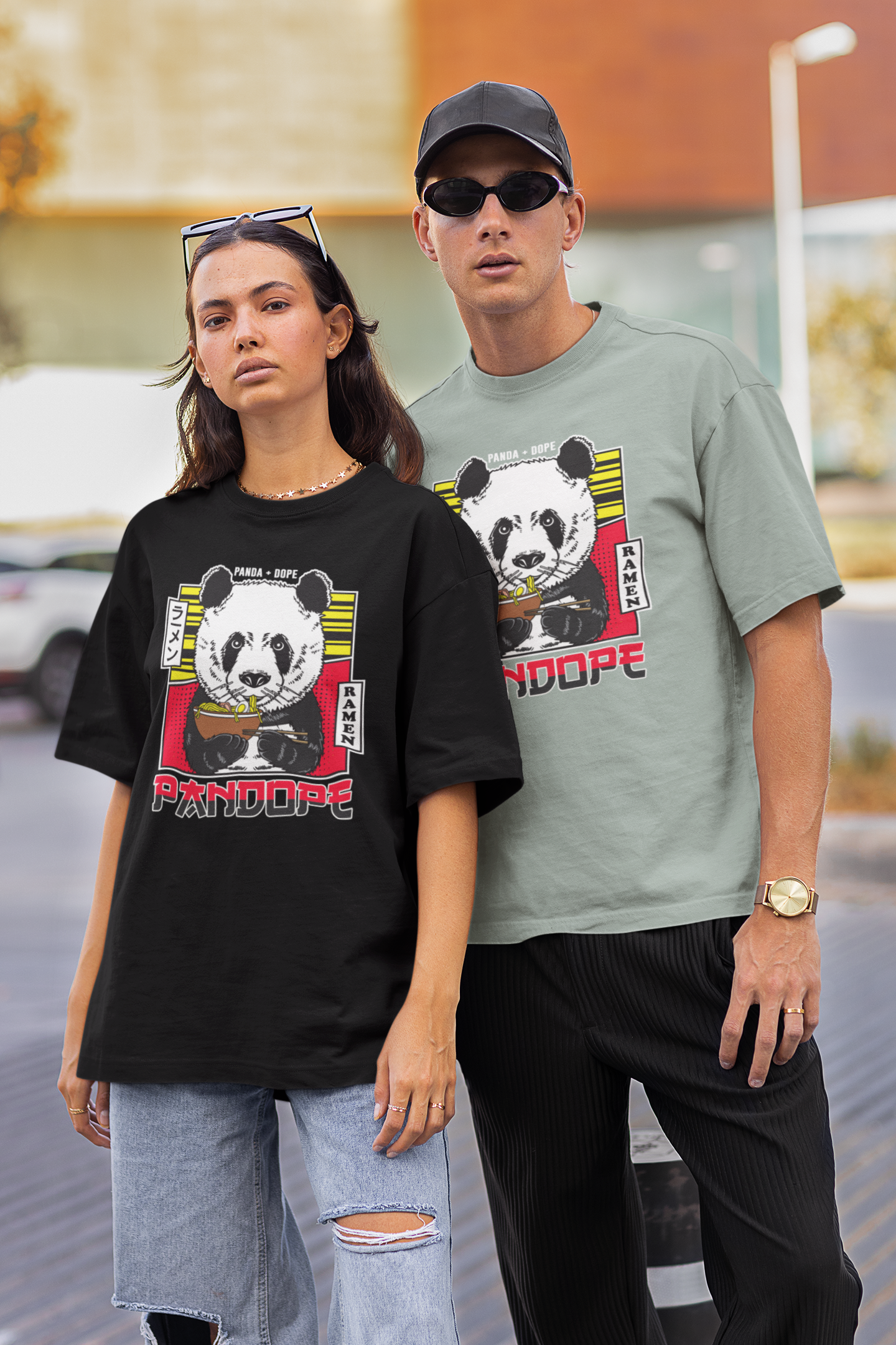 PANDOPE Streetwear Frontprint - Freestyler Bio Oversized Unisex T-Shirt Erwachsenen SH