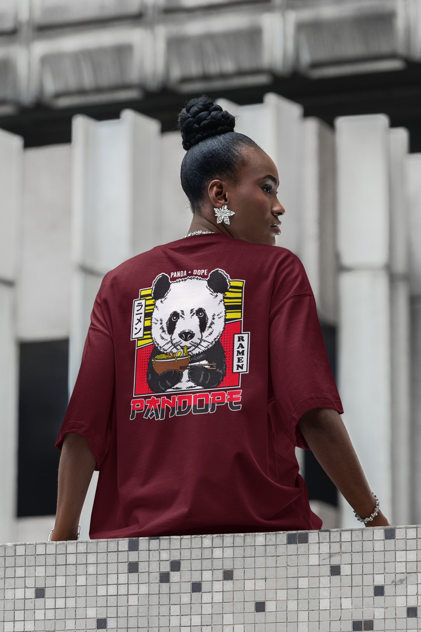 PANDOPE Streetwear Backprint - Freestyler Bio Oversized Unisex T-Shirt Erwachsenen SH