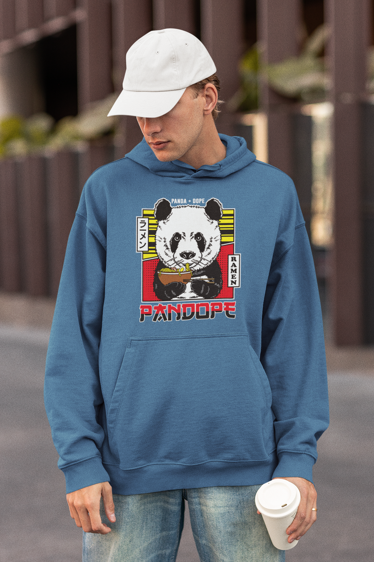 Sudadera unisex extragrande orgánica con estampado frontal PANDOPE Streetwear - Slammer para adultos SH - Sudadera unisex extragrande orgánica 2.0