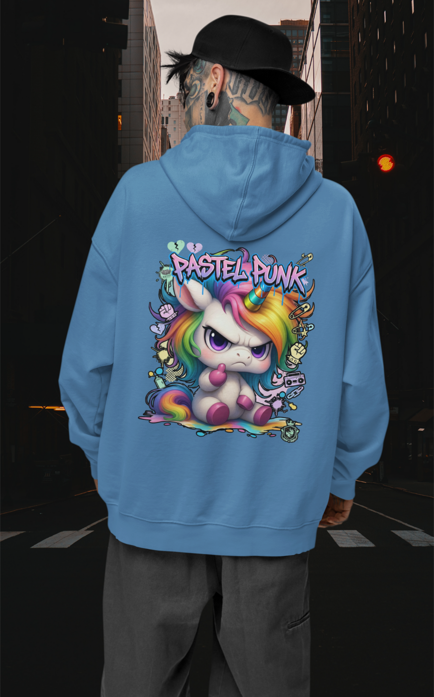 PASTEL PUNK URBAN STYLE Kryot Streetwear - Slammer Bio Oversized Unisex Hoodie Erwachsenen SH