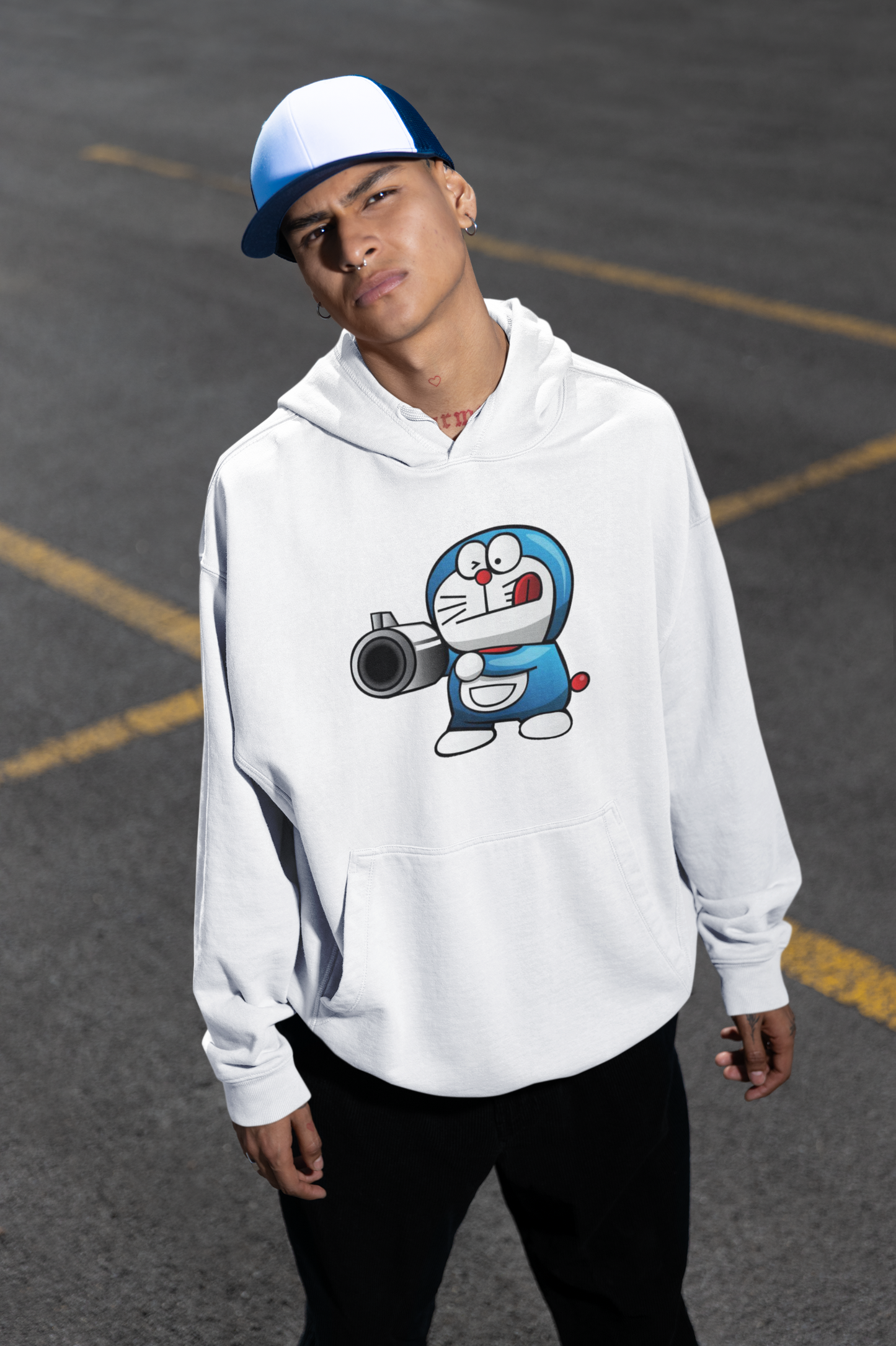 PISTOLERO streetwear estampado frontal - Sudadera con capucha unisex extragrande orgánica Slammer para adultos SH - Sudadera con capucha extragrande orgánica unisex 2.0