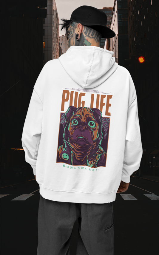 PUG LIFE Warrior Streetwear - Slammer Bio Oversized Unisex Hoodie Erwachsenen SH