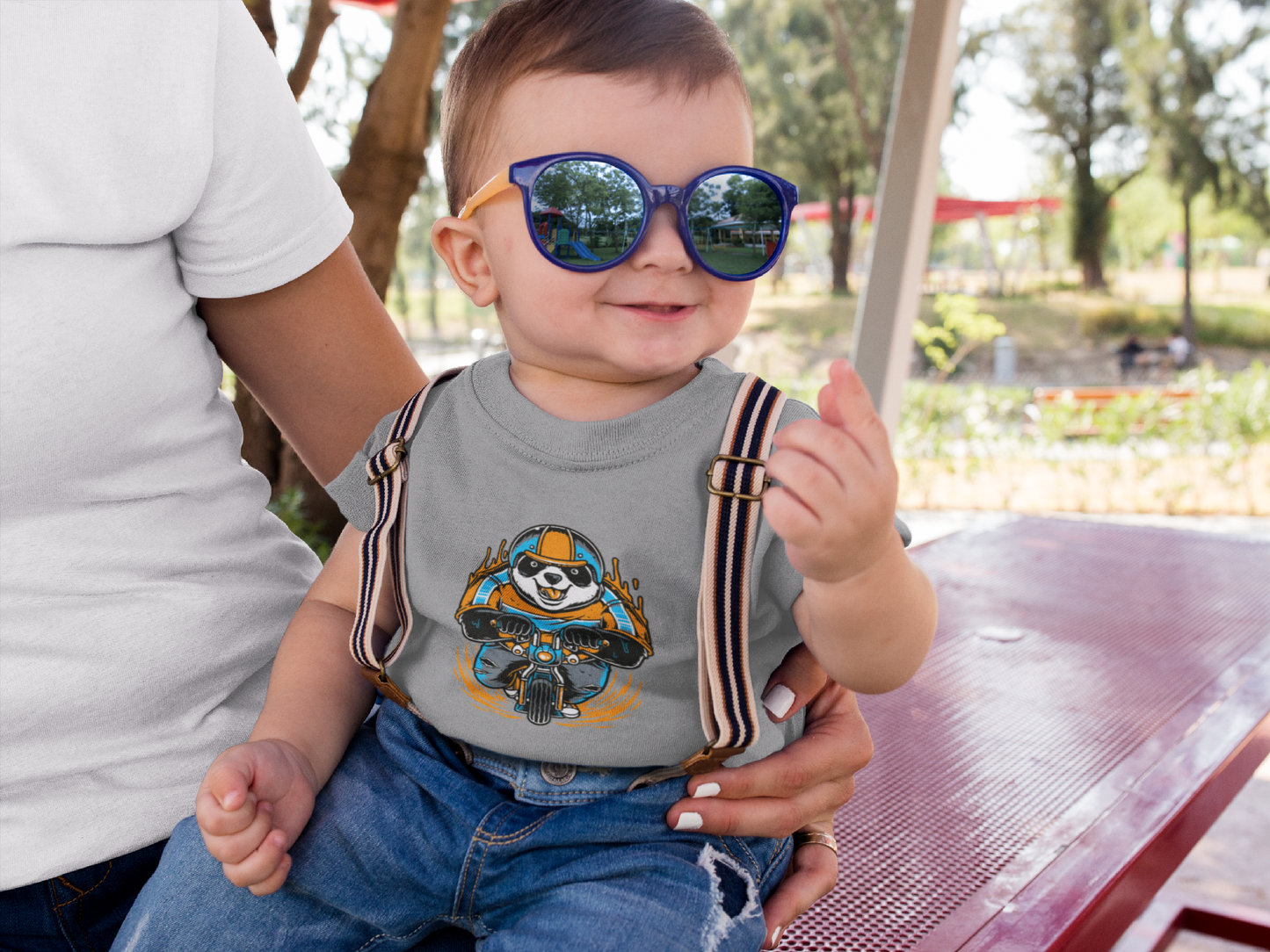 Camiseta Panda Biker de dibujos animados - Baby Creator