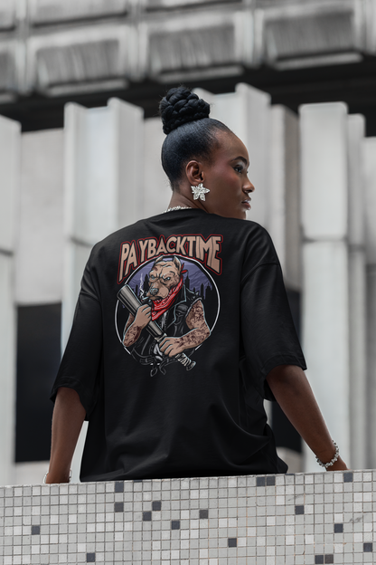 PayBackTime ROCKER DOG Streetwear Backprint - Freestyler Bio Oversized Unisex T-Shirt Erwachsenen SH