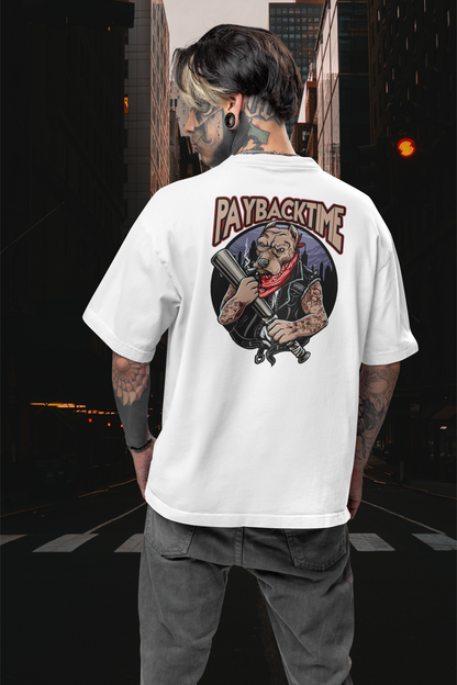 PayBackTime ROCKER DOG Streetwear Backprint - Freestyler Bio Oversized Unisex T-Shirt Erwachsenen SH