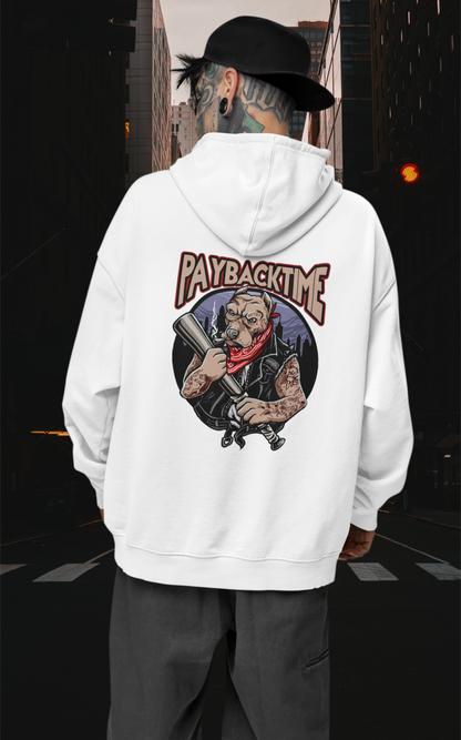 PayBackTime ROCKER DOG Streetwear Estampado en la espalda - Sudadera con capucha unisex extragrande orgánica Slammer para adultos SH - Sudadera con capucha unisex extragrande orgánica 2.0