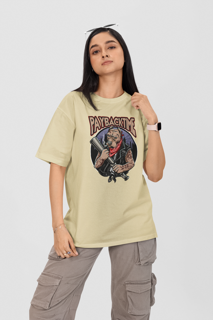 PayBackTime ROCKER DOG Streetwear Frontprint - Freestyler Bio Oversized Unisex T-Shirt Erwachsenen SH