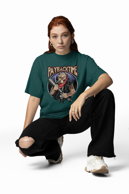 PayBackTime ROCKER DOG Streetwear Frontprint - Freestyler Bio Oversized Unisex T-Shirt Erwachsenen SH