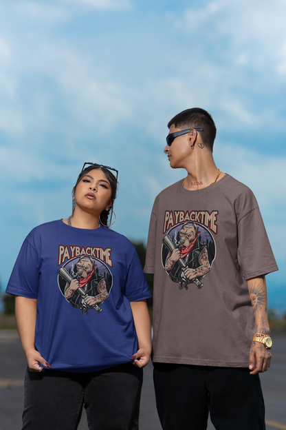 PayBackTime ROCKER DOG Streetwear Frontprint - Freestyler Bio Oversized Unisex T-Shirt Erwachsenen SH