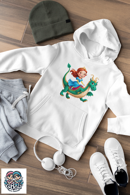 Prinzessin reitet auf Drache - Hochwertiger Mittelschwerer Fleece-Hoodie für Jugendliche - Weltweit Verfügbar - GL