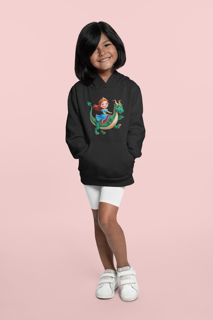 Prinzessin reitet auf Drache - Hochwertiger Mittelschwerer Fleece-Hoodie für Jugendliche - Weltweit Verfügbar - GL