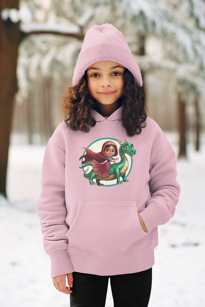 Prinzessin reitet auf langen Drachen Kinder Hoodie Pullover Bio Baumwolle Hochwertig Langlebig - Mini Cruiser Hoodie 2.0 ST/ST SH
