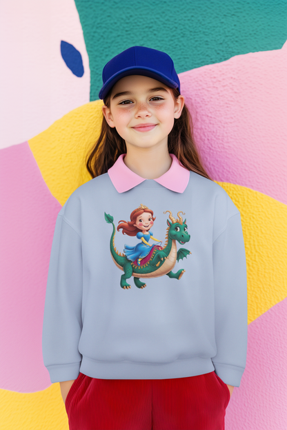 Prinzessin reitet auf langen Drachen - Unisex Kinder Mini Changer Sweatshirt SH