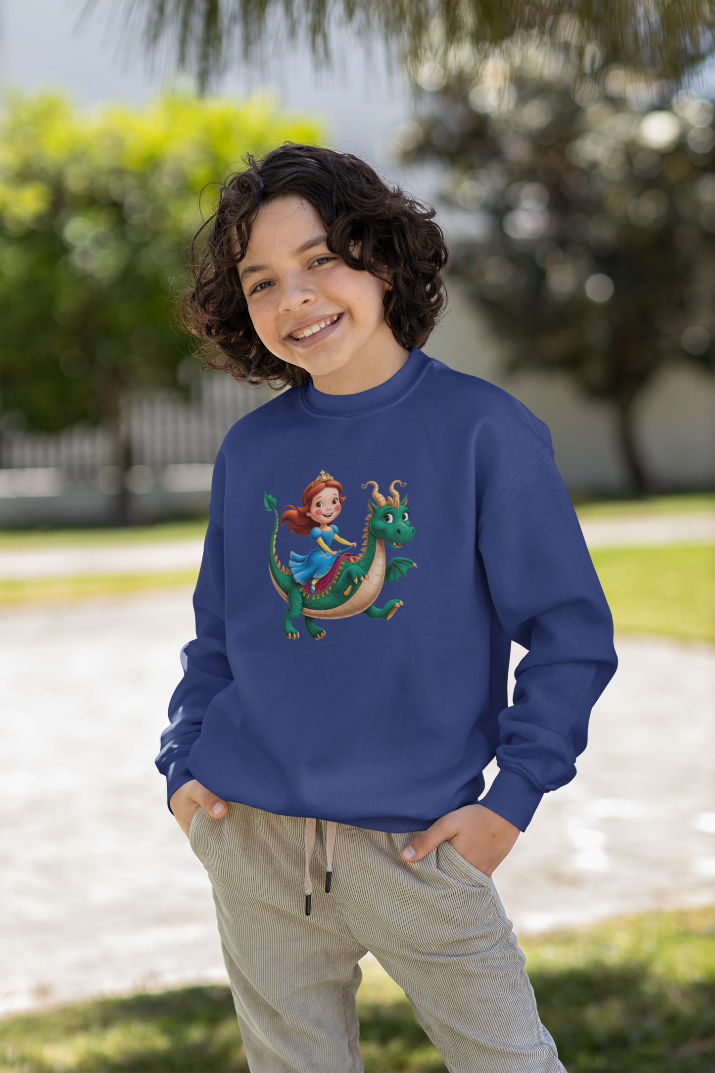 Prinzessin reitet auf langen Drachen - Unisex Kinder Mini Changer Sweatshirt SH