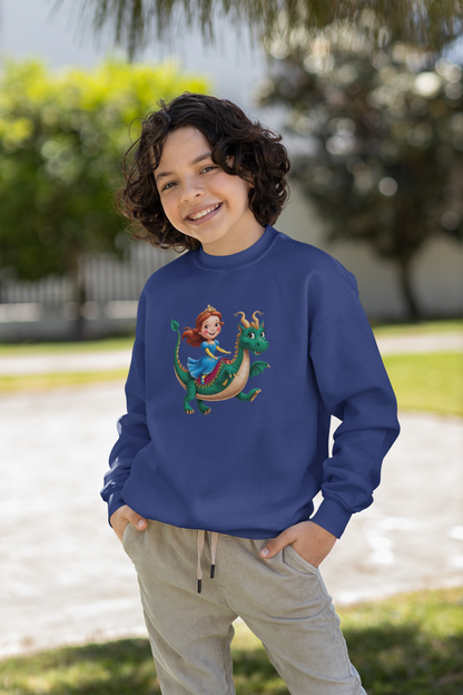 Prinzessin reitet auf langen Drachen - Unisex Kinder Mini Changer Sweatshirt SH