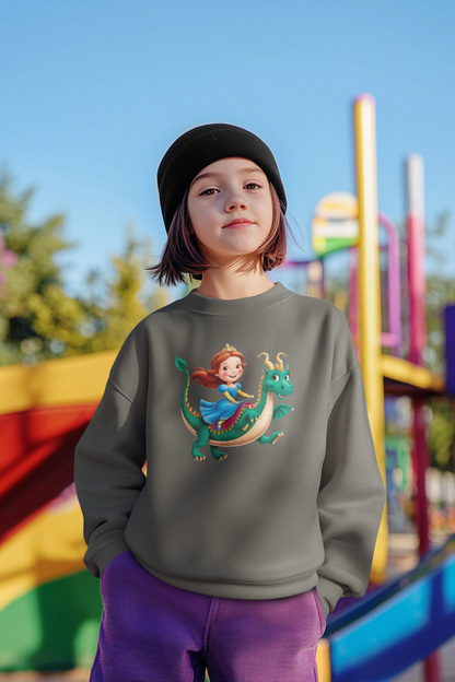 Prinzessin reitet auf langen Drachen - Unisex Kinder Mini Changer Sweatshirt SH