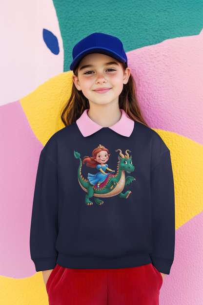 Prinzessin reitet auf langen Drachen - Unisex Kinder Mini Changer Sweatshirt SH