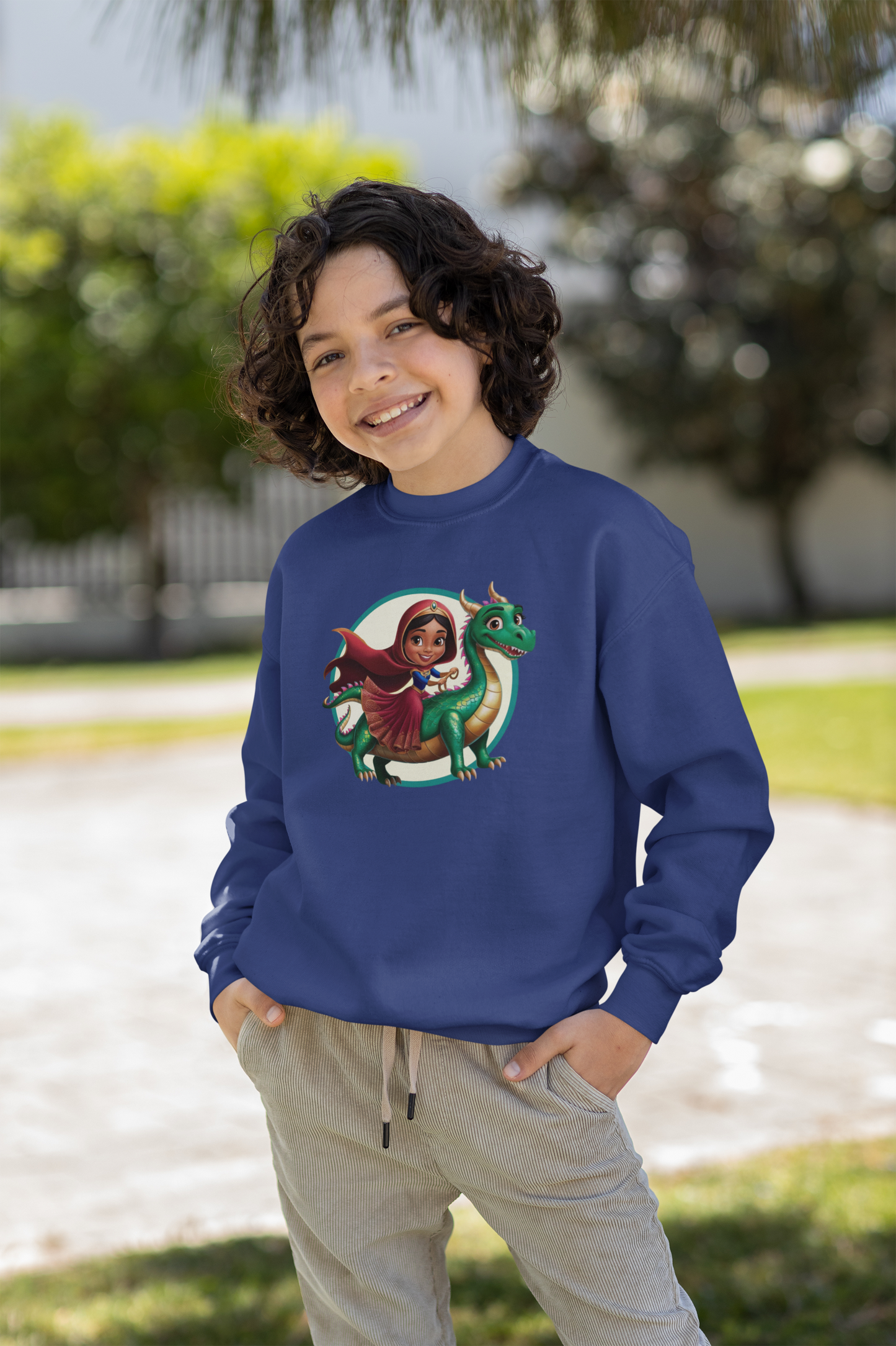 Prinzessin reitet auf langen Drachen - Unisex Kinder Mini Changer Sweatshirt SH