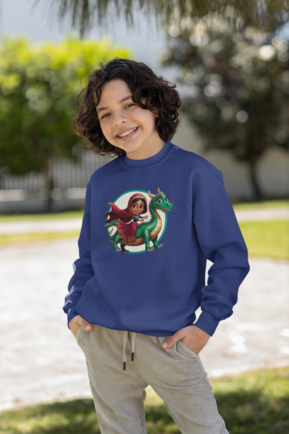 Prinzessin reitet auf langen Drachen - Unisex Kinder Mini Changer Sweatshirt SH