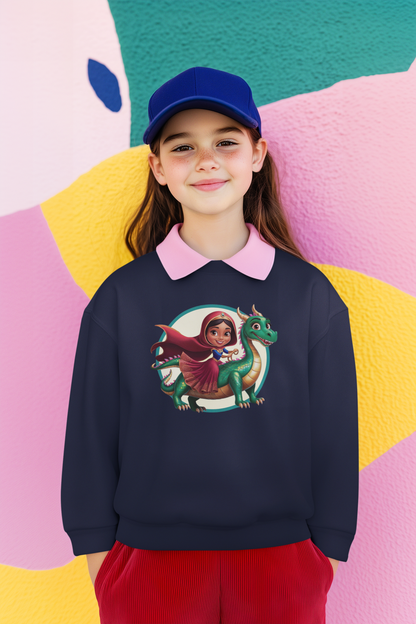 Prinzessin reitet auf langen Drachen - Unisex Kinder Mini Changer Sweatshirt SH