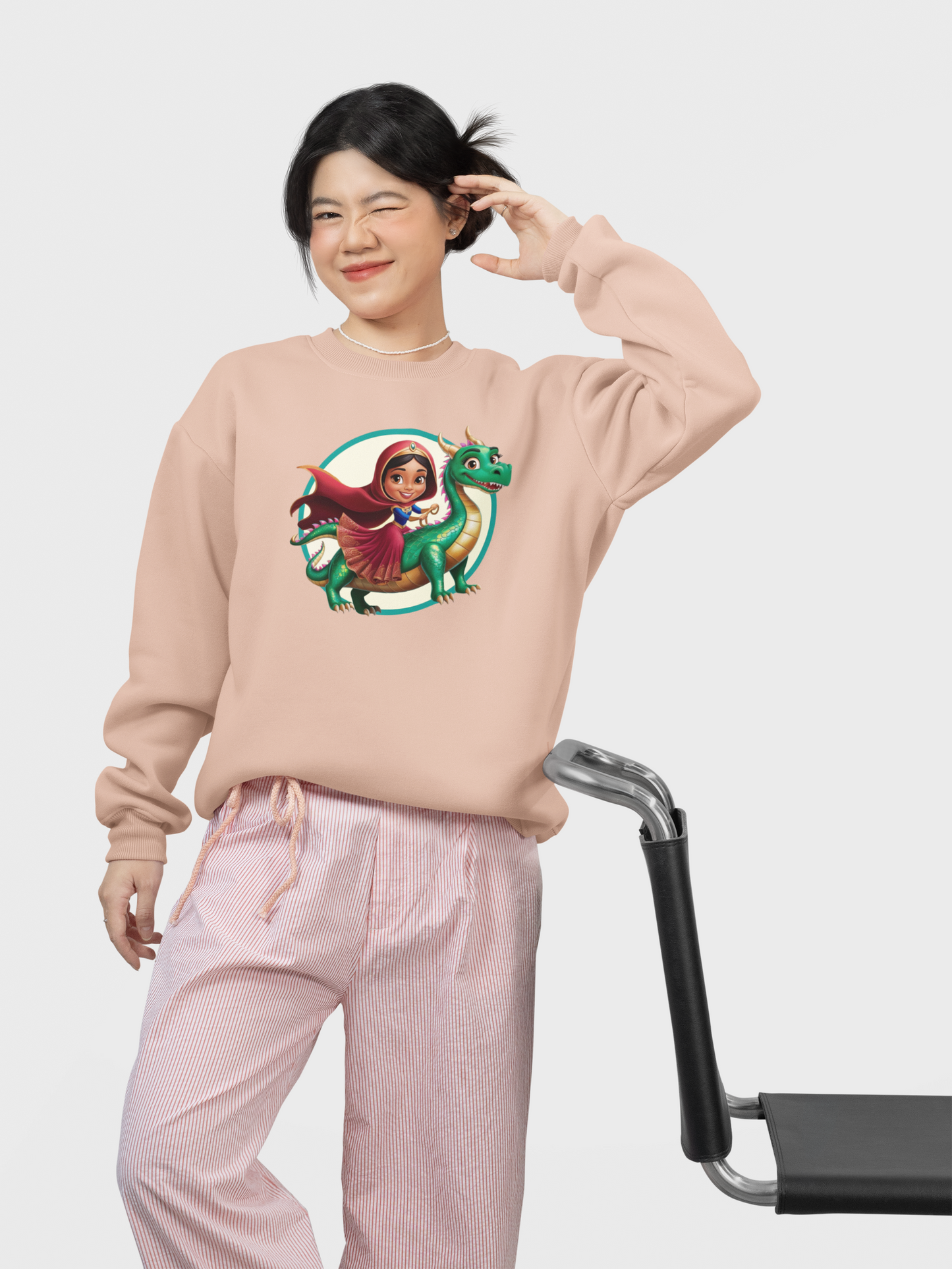 Prinzessin reitet auf langen Drachen - Unisex Kinder Mini Changer Sweatshirt SH