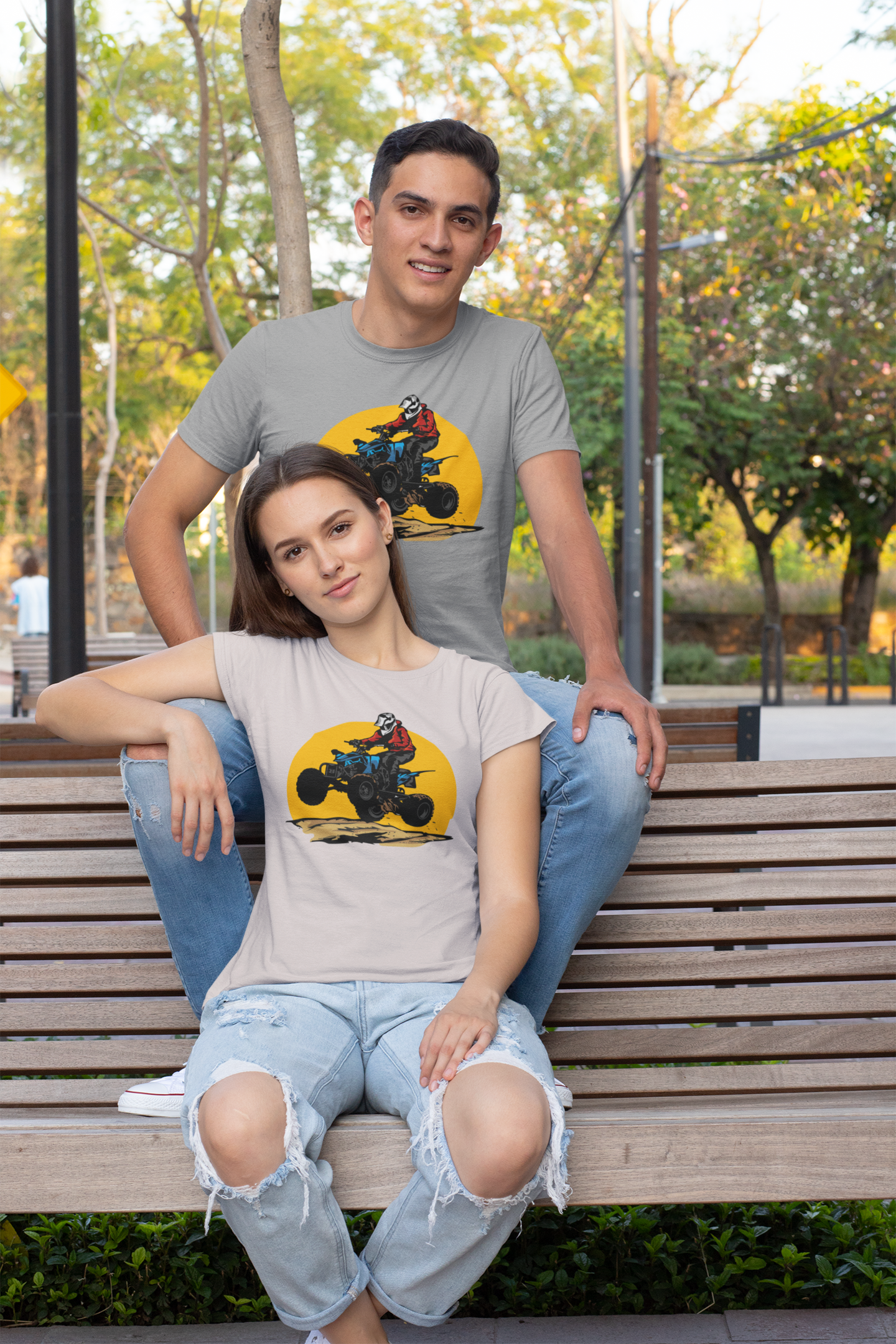 Camiseta unisex de manga corta de algodón orgánico para adultos Quad Off-Road Sun - Creator T-Shirt 2.0 ST/ST SH