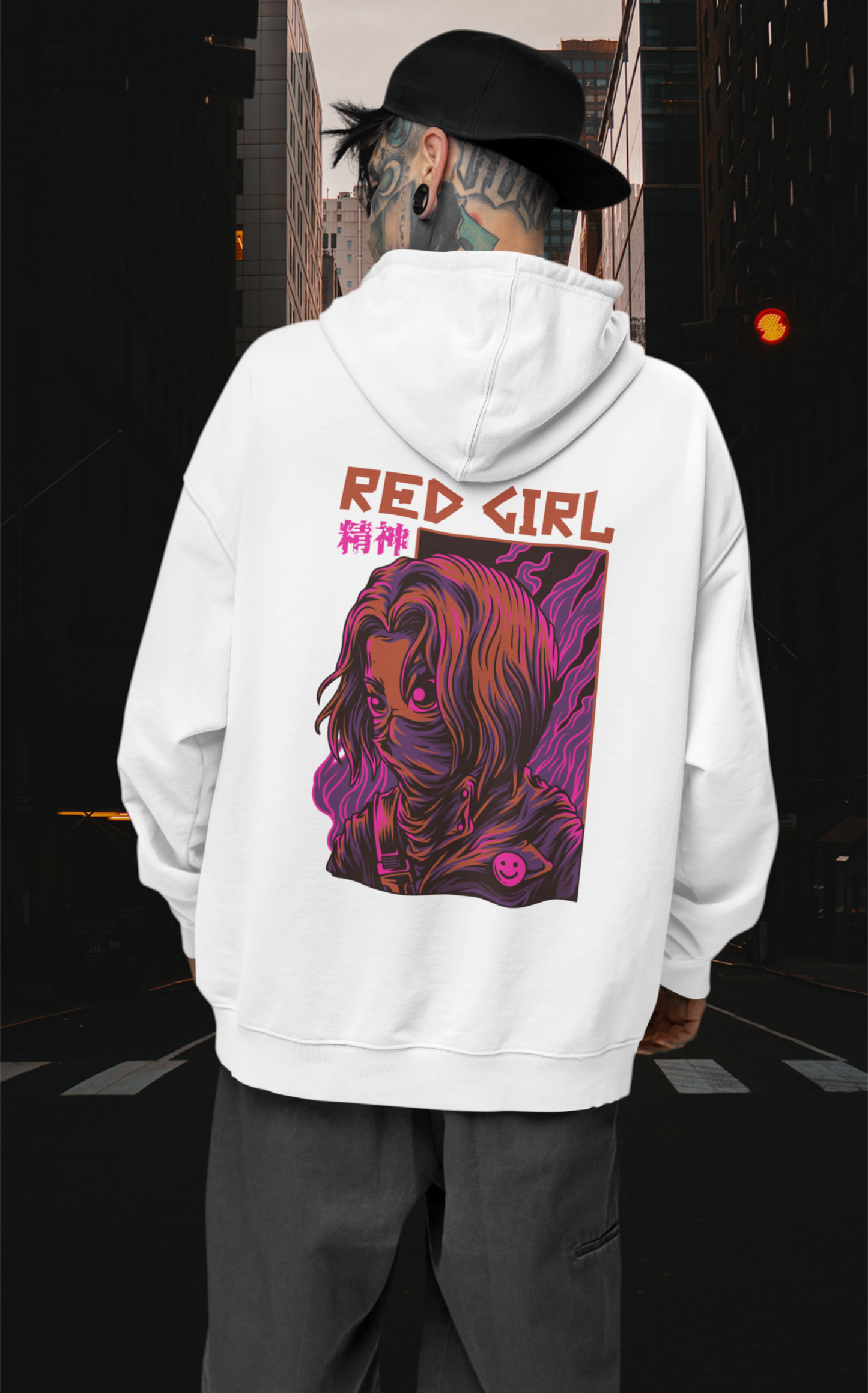 RED GIRL 2 Warrior Streetwear - Slammer Bio Oversized Unisex Hoodie Erwachsenen SH