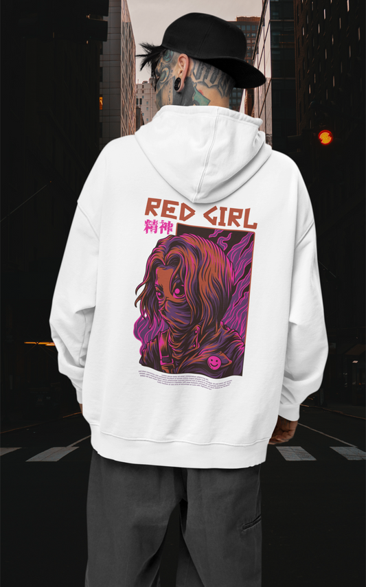 RED GIRL Warrior Streetwear - Slammer Bio Oversized Unisex Hoodie Erwachsenen SH