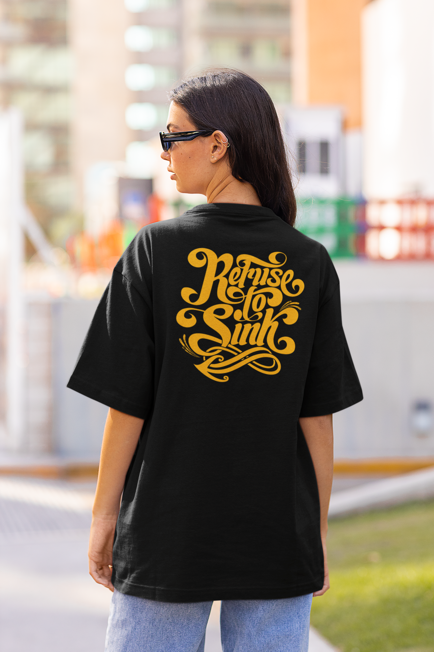 REFUSE TO SINK Streetwear Backprint - Freestyler Bio Oversized Unisex T-Shirt Erwachsene SH