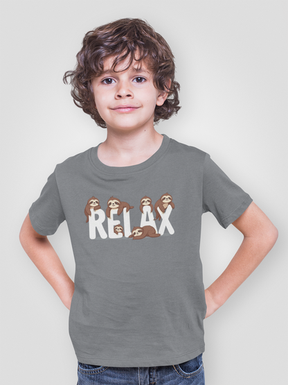 RELAX Sloths - Camiseta unisex de manga corta para niños, algodón orgánico, de alta calidad y duradera, para niños BC SH