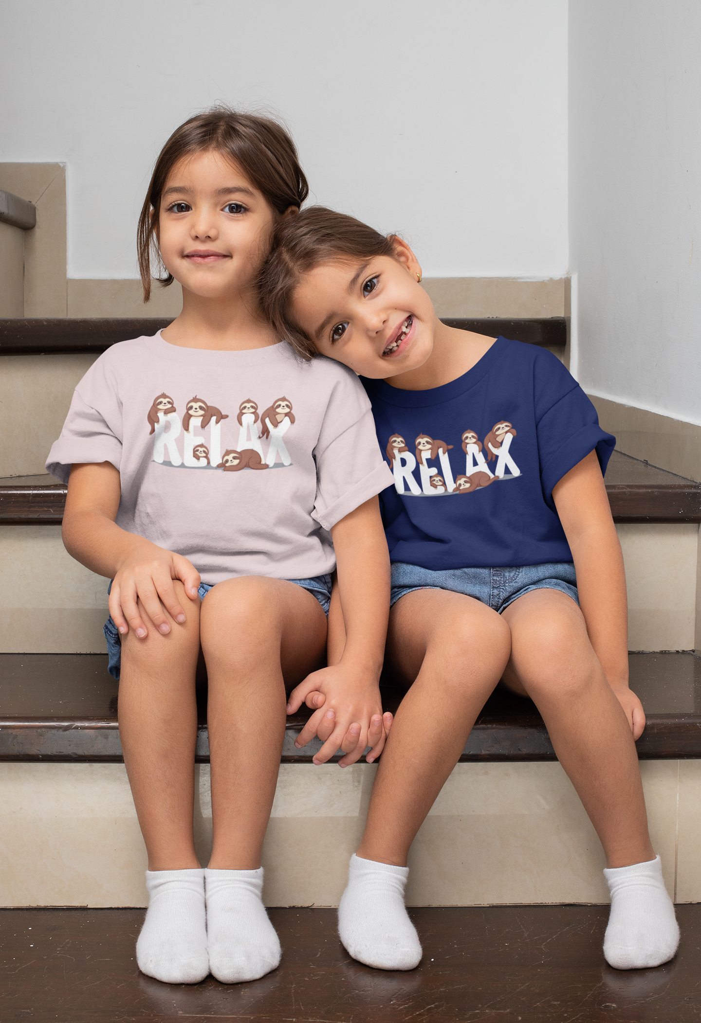 RELAX Sloths - Camiseta unisex de manga corta para niños, algodón orgánico, de alta calidad y duradera, para niños BC SH