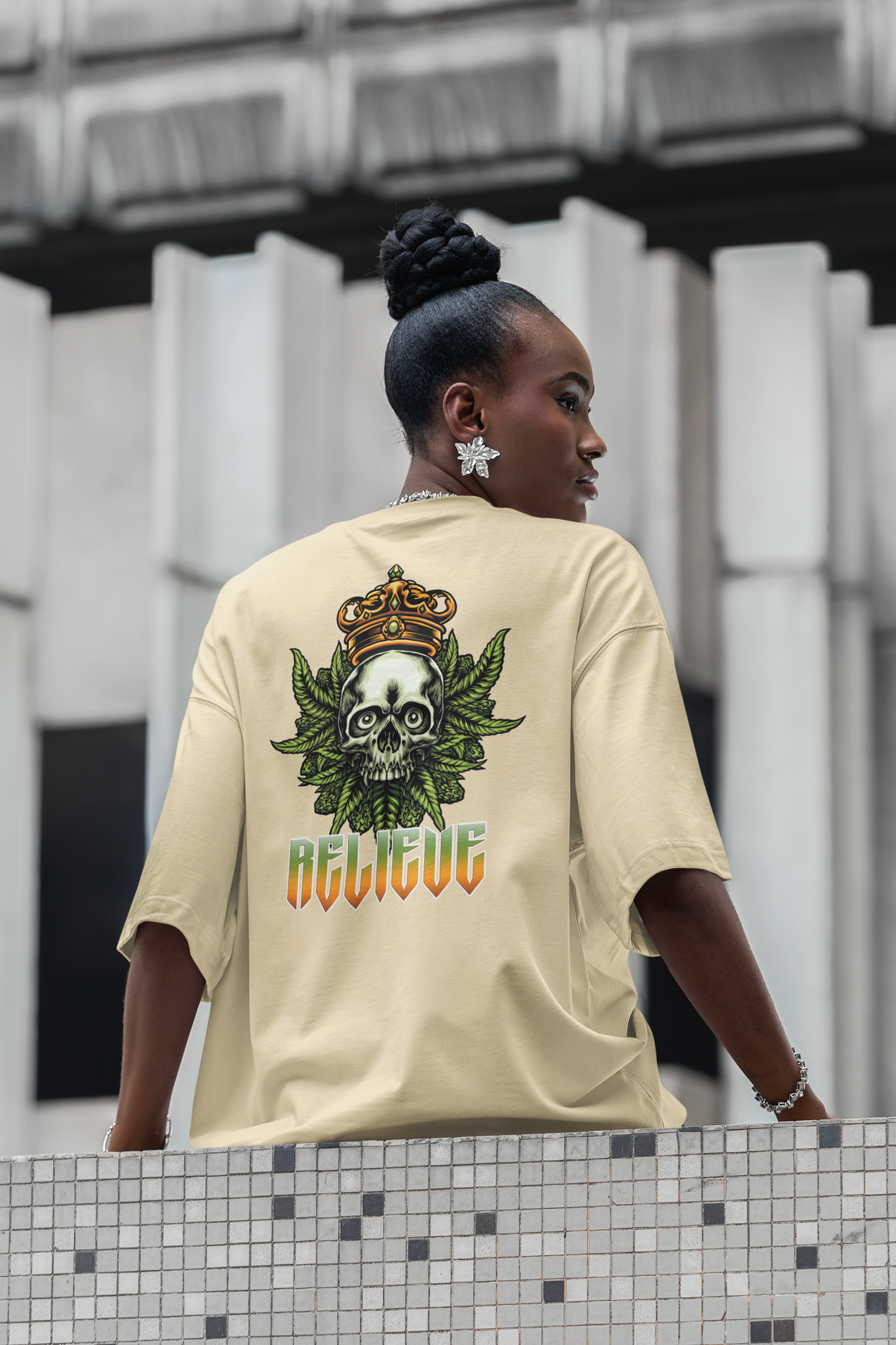 RELIEVE Streetwear Backprint - Freestyler Bio Oversized Unisex T-Shirt Erwachsenen SH