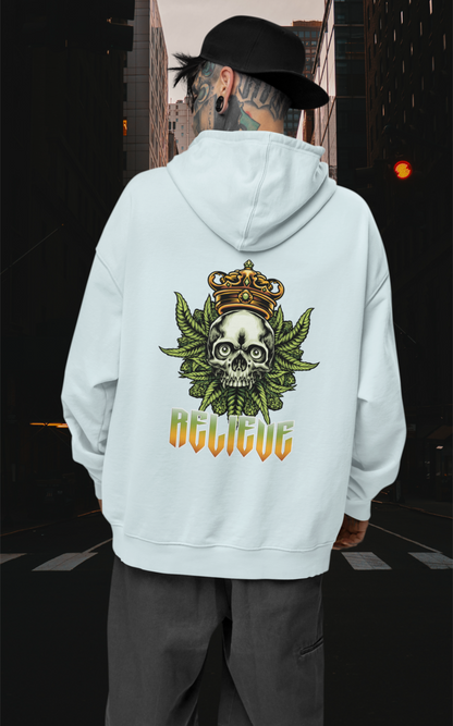RELIEVE Streetwear Backprint - Sudadera unisex extragrande orgánica Slammer para adultos SH - Sudadera unisex extragrande orgánica 2.0
