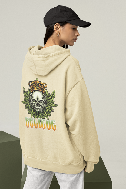 RELIEVE Streetwear Backprint - Sudadera unisex extragrande orgánica Slammer para adultos SH - Sudadera unisex extragrande orgánica 2.0
