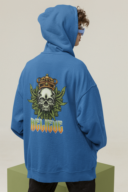 RELIEVE Streetwear Backprint - Sudadera unisex extragrande orgánica Slammer para adultos SH - Sudadera unisex extragrande orgánica 2.0