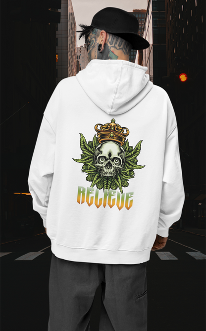 RELIEVE Streetwear Backprint - Sudadera unisex extragrande orgánica Slammer para adultos SH - Sudadera unisex extragrande orgánica 2.0