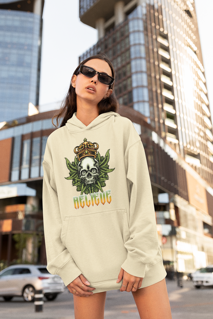 Sudadera con capucha unisex extragrande de algodón orgánico RELIEVE con estampado frontal - Sudadera con capucha extragrande unisex SH - Sudadera con capucha extragrande de algodón orgánico unisex 2.0