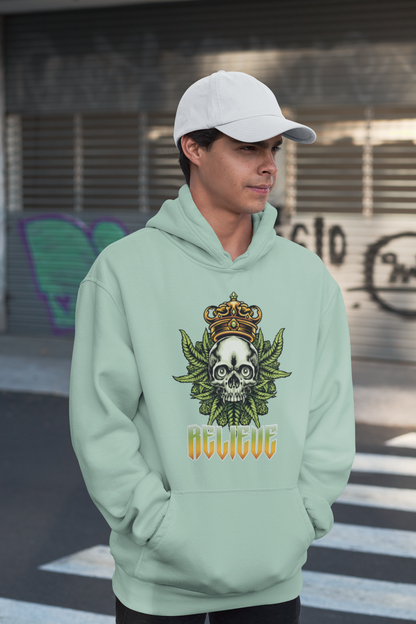 Sudadera con capucha unisex extragrande de algodón orgánico RELIEVE con estampado frontal - Sudadera con capucha extragrande unisex SH - Sudadera con capucha extragrande de algodón orgánico unisex 2.0