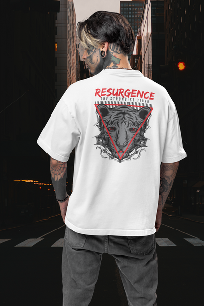 RESURGENCE STRONGEST TIGER Warrior Streetwear Backprint - Freestyler Bio Oversized Unisex T-Shirt Erwachsene SH